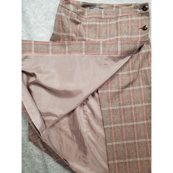 Chadwicks Women's Size 12 Houndstooth Plaid Wrap Maxi Skirt - Picture 4 of 5